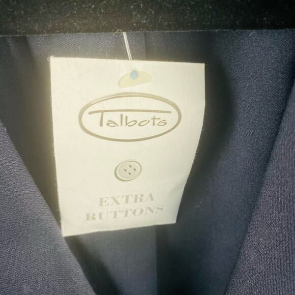 Talbot's Black Italian Wool Classic Blazer Size 14 Capsule Minimalist Timeless - Picture 3 of 9